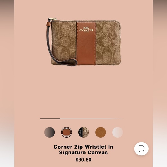 Coach corner zip wristlet - Picture 2 of 3